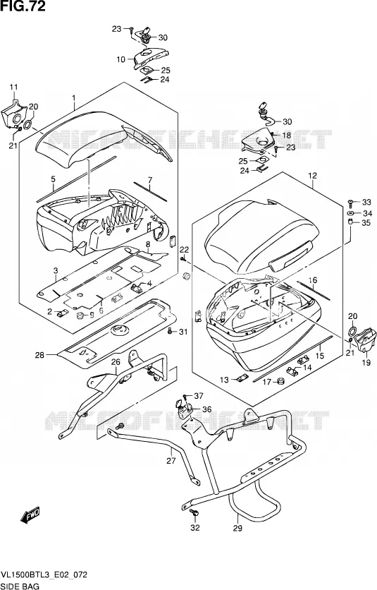 SIDE BAG Suzuki MOTO 1500 INTRUDER 2013  VL1500B TL3 (E19)