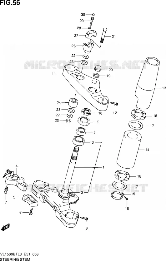 STUURKOLOM Suzuki MOTO 1500 INTRUDER 2013  VL1500B TL3 (E51)