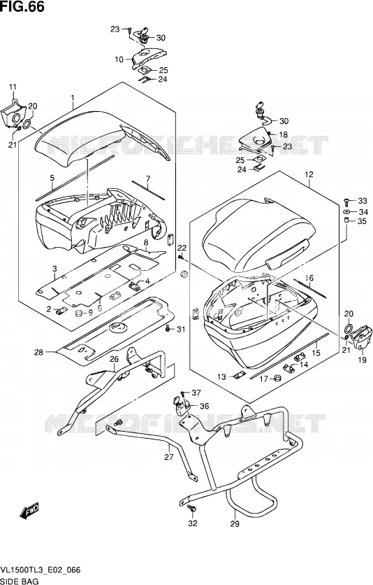 SIDE BAG Suzuki MOTO 1500 INTRUDER 2013  VL1500T L3 (E02)