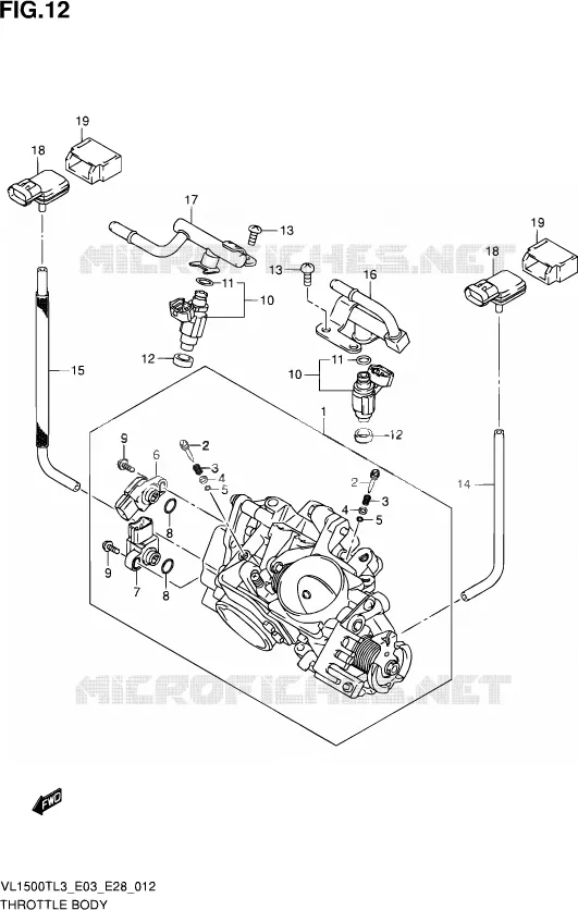 GASKLEPHUIS (VL1500TL3 E28) Suzuki MOTO 1500 BOULEVARD 2013  VL1500T L3 (E03,E28,E33)