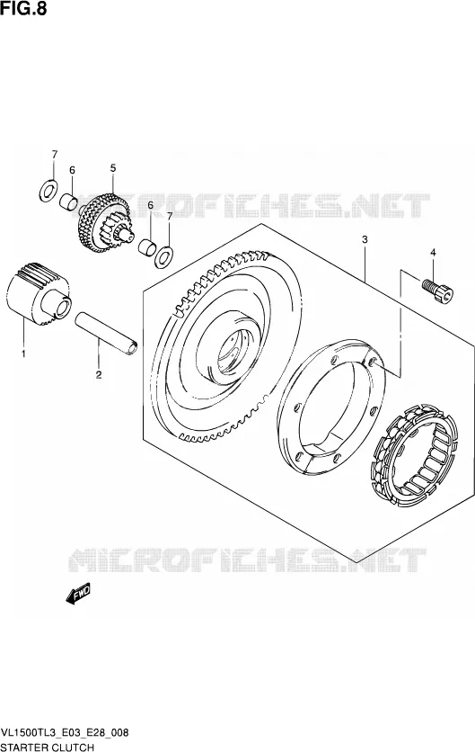 STARTMOTOR CLUTCH Suzuki MOTO 1500 BOULEVARD 2013  VL1500T L3 (E03,E28,E33)