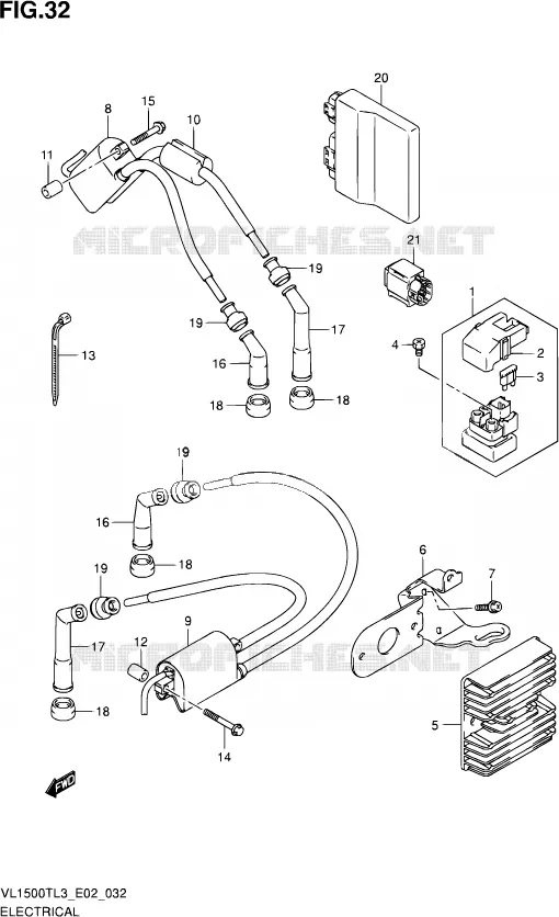 ELEKTRISCH (VL1500TL3 E19) Suzuki MOTO 1500 INTRUDER 2015  VL1500T L3 (E19)