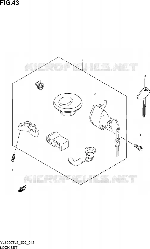 LOCK SET (VL1500TL3 E02) Suzuki MOTO 1500 INTRUDER 2015  VL1500T L3 (E19)