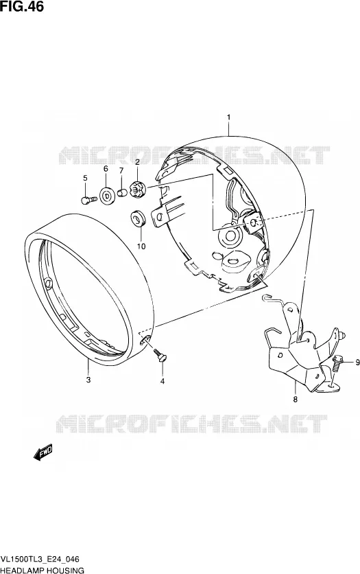 HEADLIGHT BOWL Suzuki MOTO 1500 BOULEVARD 2013  VL1500T L3 (E24)