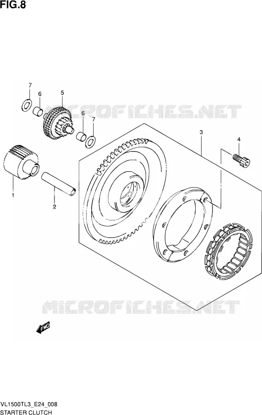STARTMOTOR CLUTCH Suzuki MOTO 1500 BOULEVARD 2013  VL1500T L3 (E24)
