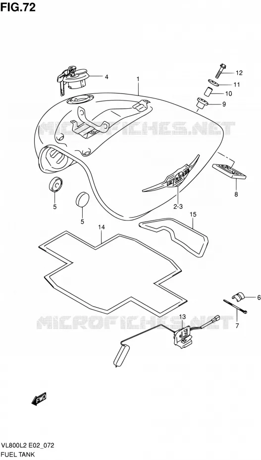 BENZINETANK (VL800L2 E19) Suzuki MOTO 800 VOLUSIA 2012  VL800L2