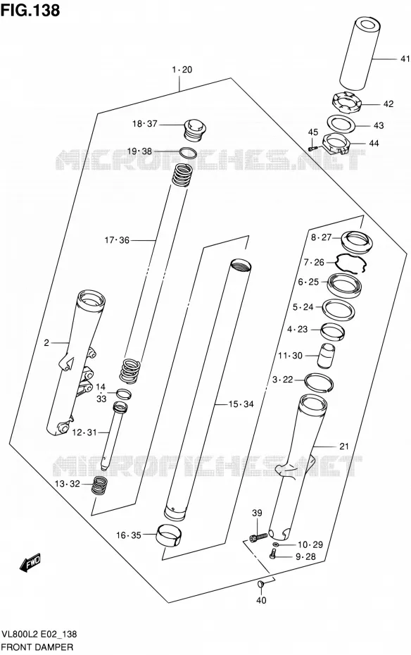 FRONT SCHOKDEMPER Suzuki MOTO 800 VOLUSIA 2012  VL800L2