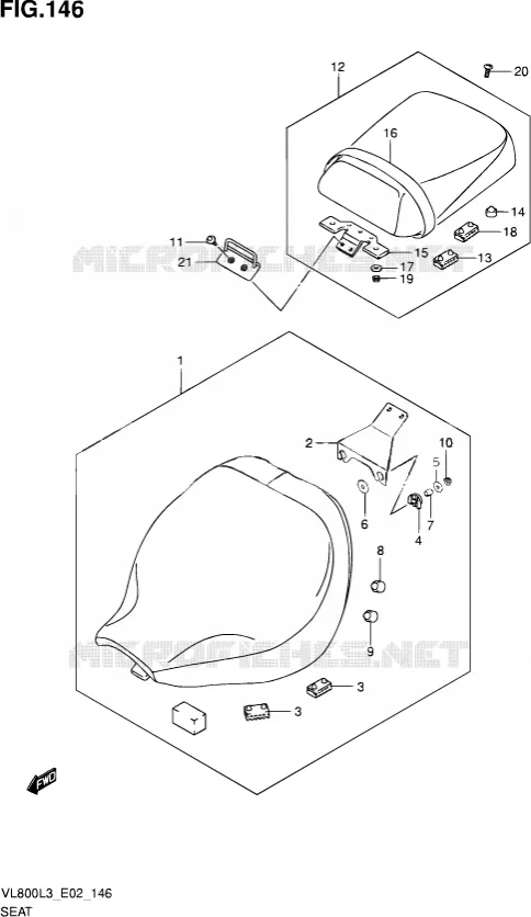 SEAT (VL800L3 E19) Suzuki MOTO 800 VOLUSIA 2013  VL800 L3 (E02)