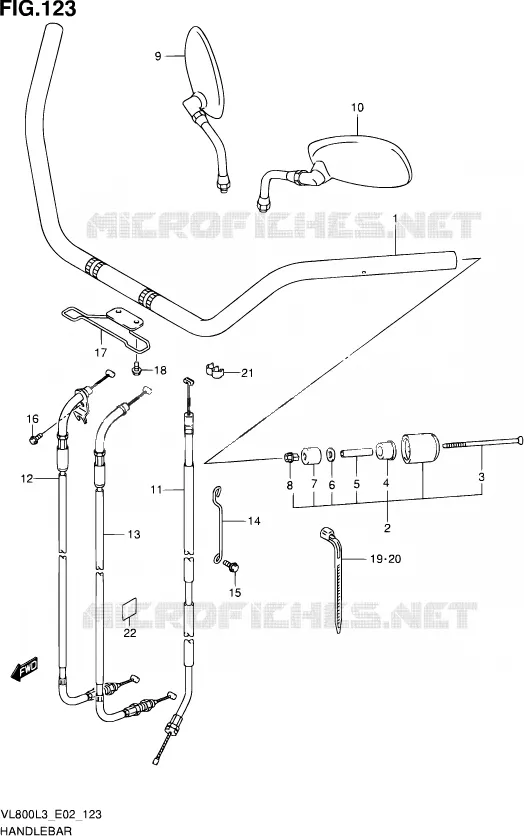STUUR (VL800CUEL3 E19) Suzuki MOTO 800 VOLUSIA 2013  VL800 L3 (E02)