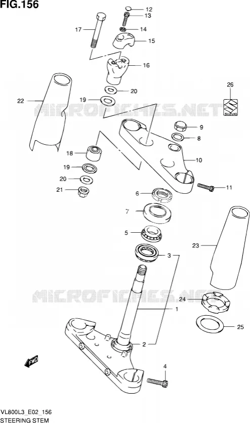 STUURKOLOM (VL800L3 E19) Suzuki MOTO 800 VOLUSIA 2013  VL800 L3 (E02)