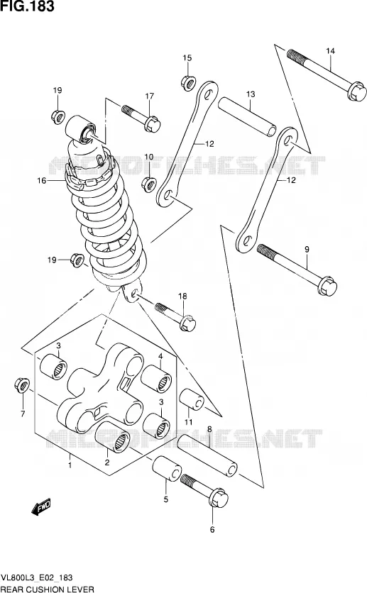 SCHOKBREKER AANEENSCHAKELING (VL800CUEL3 E19) Suzuki MOTO 800 VOLUSIA 2013  VL800 L3/VL800T L3 (E24)