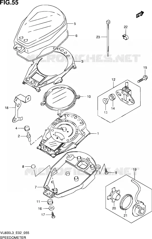 SNELHEIDSMETER (VL800L3 E24) Suzuki MOTO 800 VOLUSIA 2013  VL800 L3/VL800T L3 (E24)