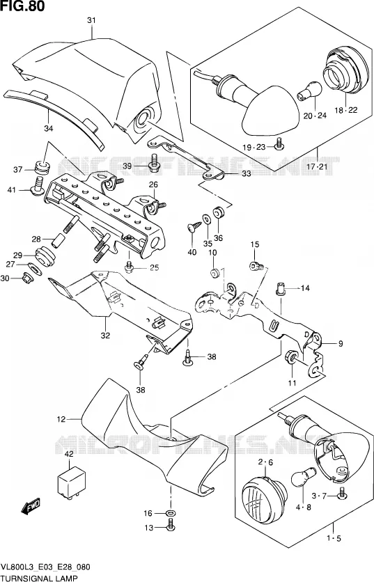 INDICATOREN (VL800L3 E28) Suzuki MOTO 800 VOLUSIA 2013  VL800 L3/VL800T L3/VL800C L3