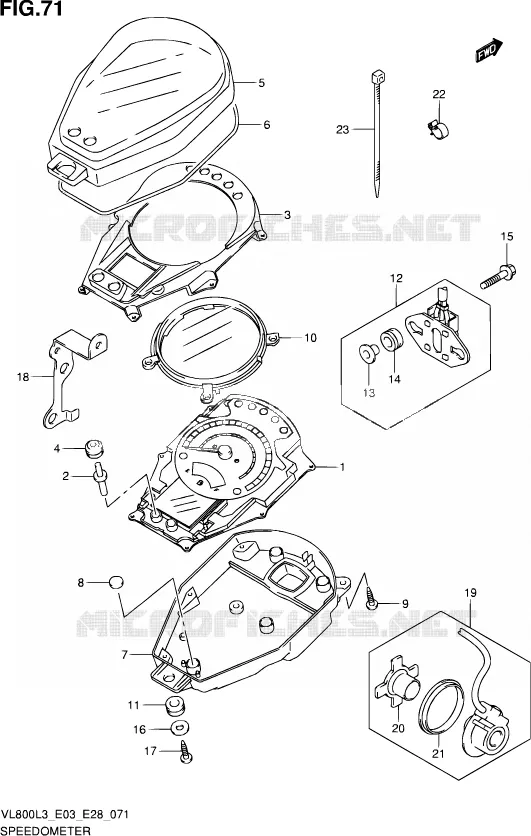 SNELHEIDSMETER (VL800L3 E33) Suzuki MOTO 800 VOLUSIA 2013  VL800 L3/VL800T L3/VL800C L3