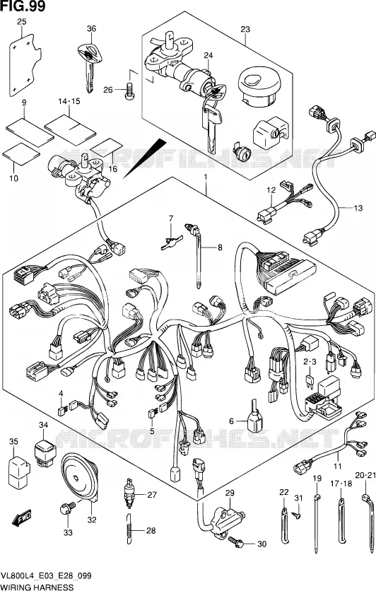 BEDRADING (VL800L4 E33) Suzuki MOTO 800 VOLUSIA 2014  VL800 L4/VL800T L4/VL800C L4