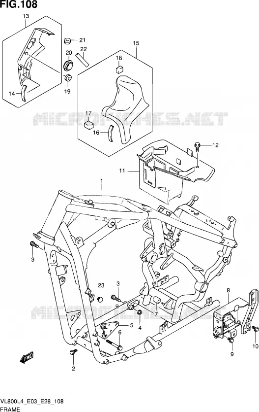 FRAME (VL800L4 E28) Suzuki MOTO 800 VOLUSIA 2014  VL800 L4/VL800T L4/VL800C L4