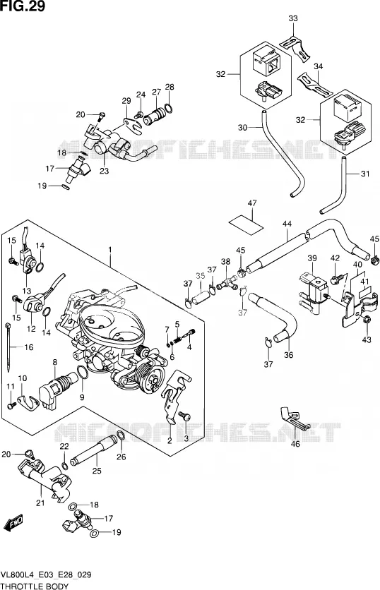 GASKLEPHUIS (VL800L4 E33) Suzuki MOTO 800 VOLUSIA 2014  VL800 L4/VL800T L4/VL800C L4