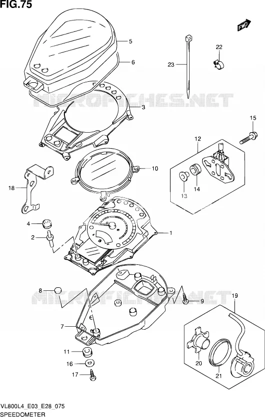 SNELHEIDSMETER (VL800TL4 E03) Suzuki MOTO 800 VOLUSIA 2014  VL800 L4/VL800T L4/VL800C L4
