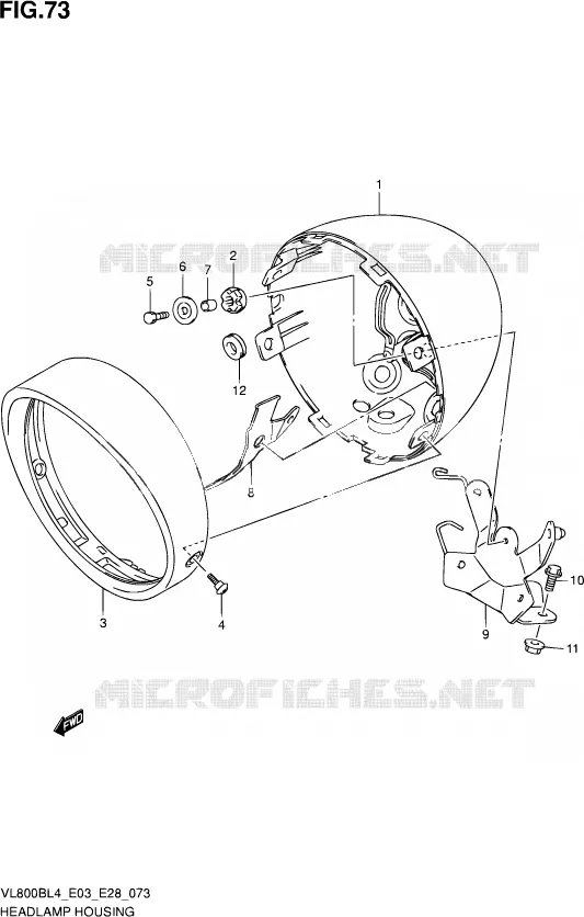 HEADLIGHT BOWL Suzuki MOTO 800 BOULEVARD 2014  VL800B L4 (E03,E28,E33)