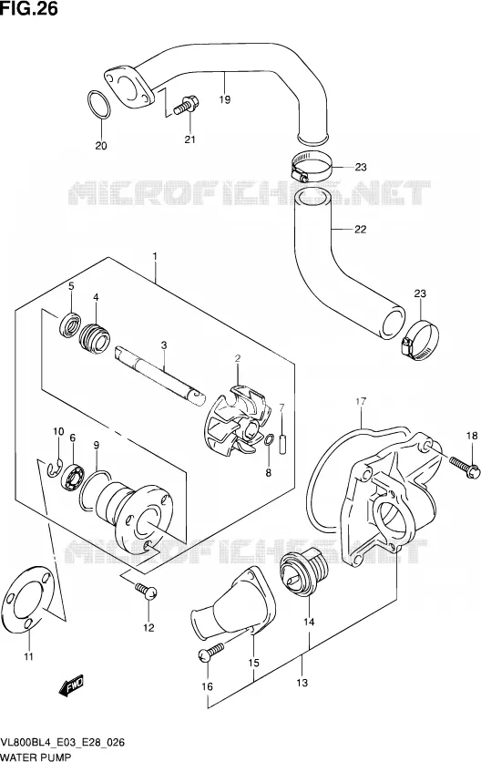 WATERPOMP Suzuki MOTO 800 BOULEVARD 2014  VL800B L4 (E03,E28,E33)