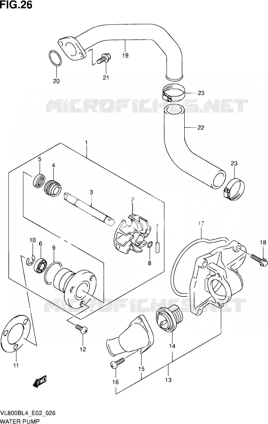 WATERPOMP Suzuki MOTO 800 INTRUDER 2016  VL800B L4 (E19)