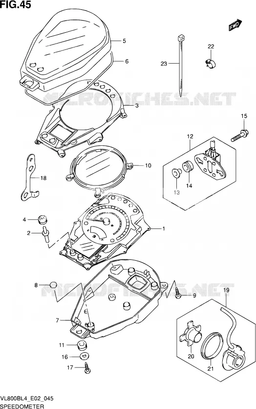 SNELHEIDSMETER (VL800BUEL4 E19) Suzuki MOTO 800 INTRUDER 2014  VL800BUE L4 (E19)