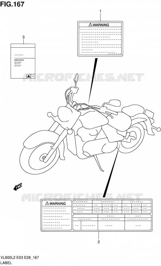 ETIKET (VL800CL2 E28) Suzuki MOTO 800 VOLUSIA 2012  VL800CL2