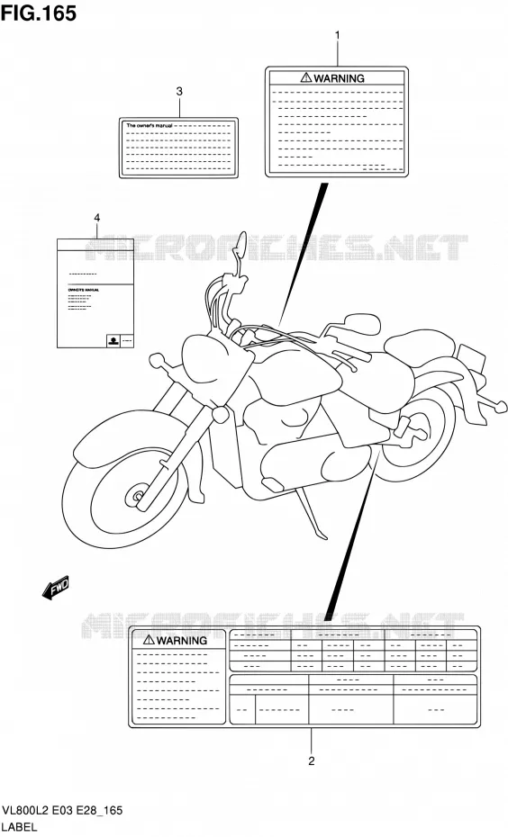 ETIKET (VL800L2 E33) Suzuki MOTO 800 VOLUSIA 2012  VL800CL2