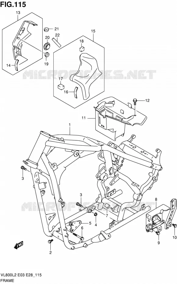 FRAME (VL800TL2 E33) Suzuki MOTO 800 VOLUSIA 2012  VL800CL2