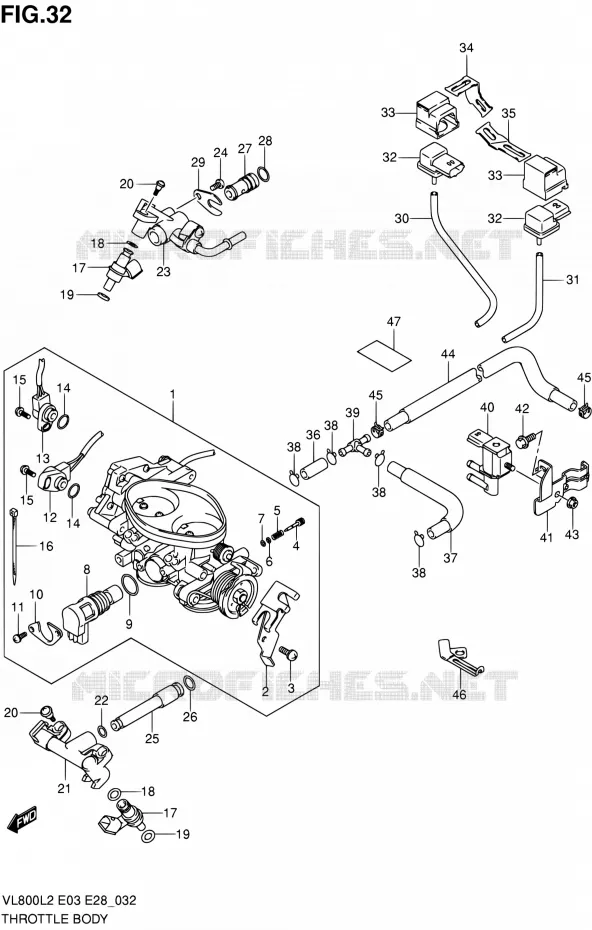 GASKLEPHUIS (VL800CL2 E33) Suzuki MOTO 800 VOLUSIA 2012  VL800CL2