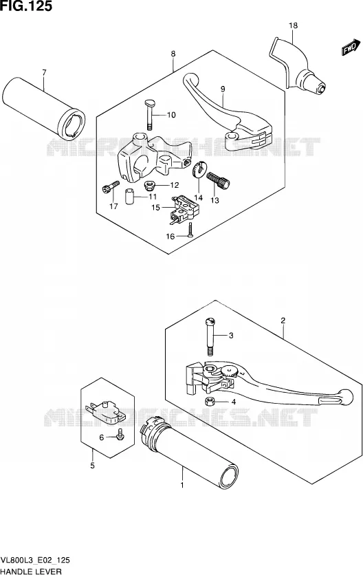 HANDGRIPS - LEVERS Suzuki MOTO 800 VOLUSIA 2013  VL800C L3 (E19)