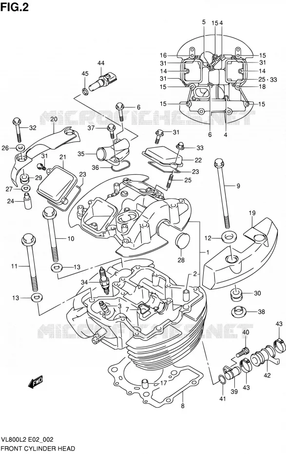 FRONT CILINDERKOP Suzuki MOTO 800 VOLUSIA 2012  VL800CUEL2