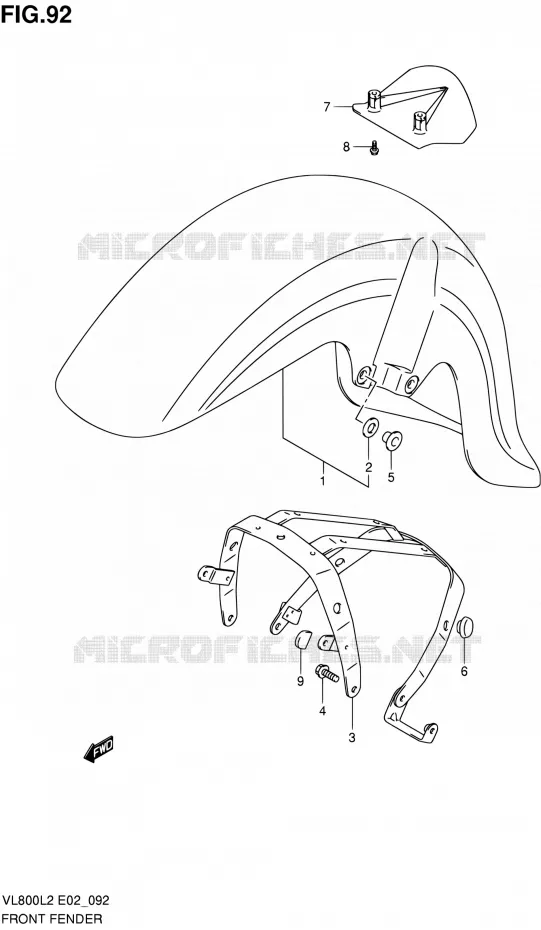 FRONT FENDER (VL800L2 E19) Suzuki MOTO 800 VOLUSIA 2012  VL800CUEL2