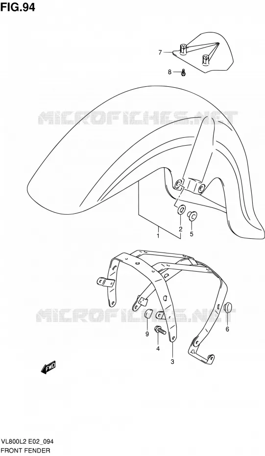 FRONT FENDER (VL800UEL2 E19) Suzuki MOTO 800 VOLUSIA 2012  VL800CUEL2