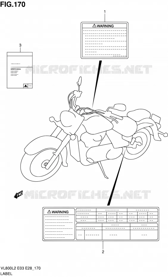 ETIKET (VL800TL2 E28) Suzuki MOTO 800 VOLUSIA 2012  VL800TL2