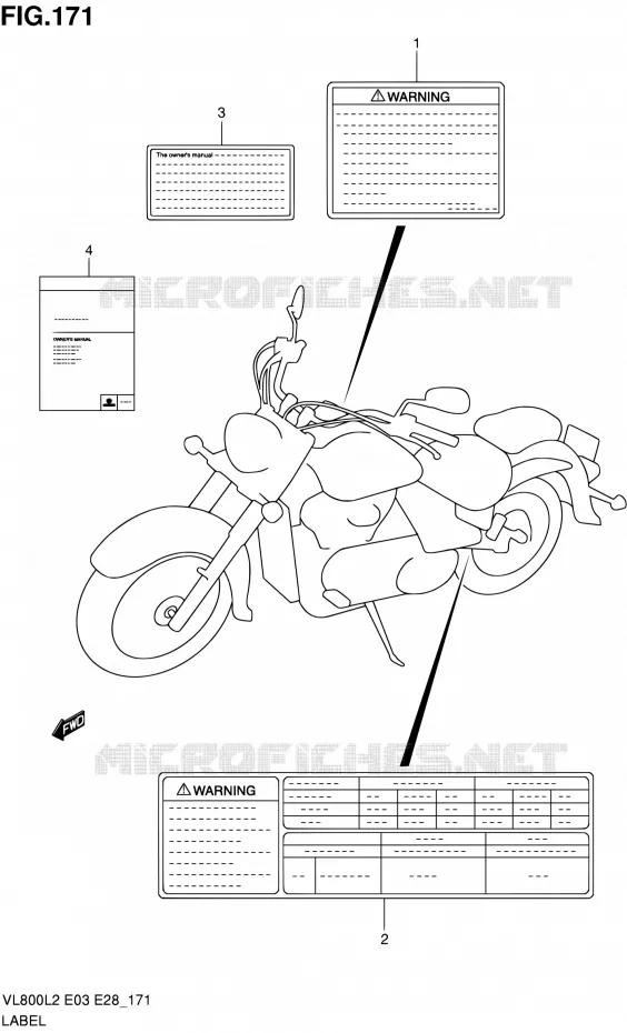 ETIKET (VL800TL2 E33) Suzuki MOTO 800 VOLUSIA 2012  VL800TL2