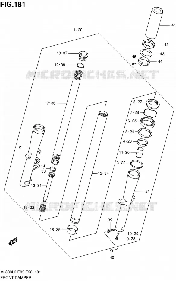 FRONT SCHOKDEMPER Suzuki MOTO 800 VOLUSIA 2012  VL800TL2