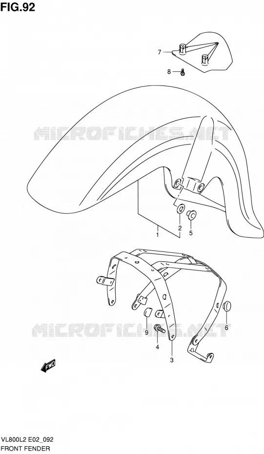 FRONT FENDER (VL800L2 E19) Suzuki MOTO 800 VOLUSIA 2012  VL800UEL2