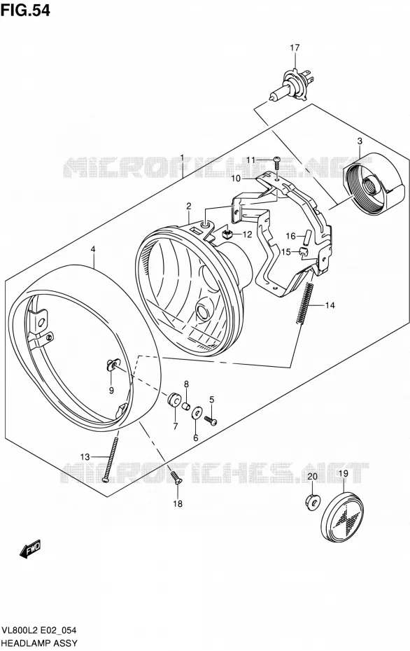 KOPLAMP (VL800TL2 E24) Suzuki MOTO 800 VOLUSIA 2012  VL800UEL2