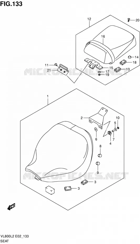 SEAT (VL800CL2 E02) Suzuki MOTO 800 VOLUSIA 2012  VL800UEL2