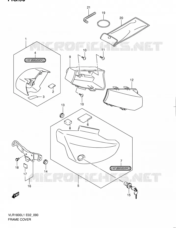ACHTER KUIP (VLR1800TL1 E19) Suzuki MOTO 1800 INTRUDER 2011  VLR1800L1(E19)