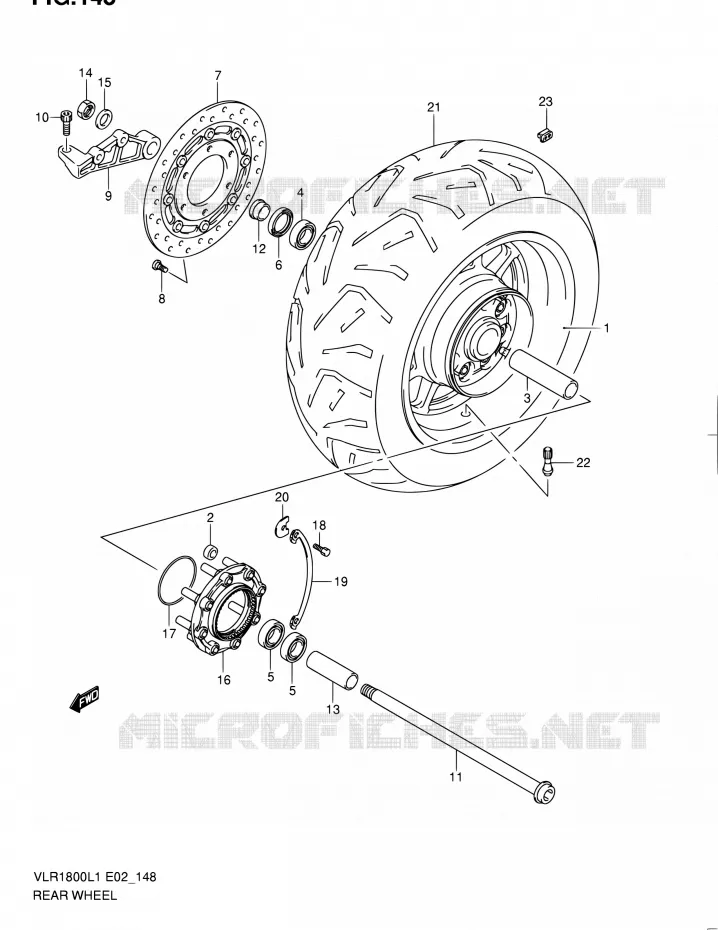 ACHTERWIEL (VLR1800L1 E24) Suzuki MOTO 1800 INTRUDER 2011  VLR1800L1(E19)