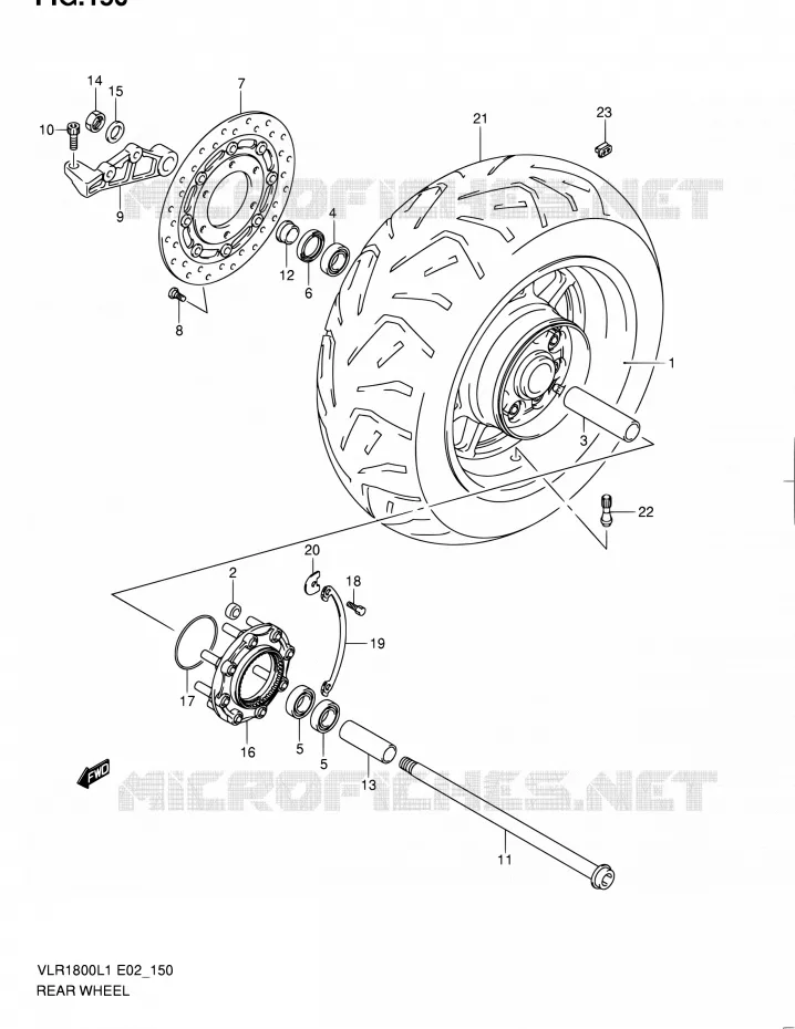 ACHTERWIEL (VLR1800TL1 E19) Suzuki MOTO 1800 INTRUDER 2011  VLR1800L1(E19)