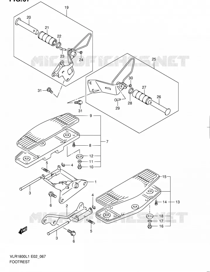 FOOTREST (VLR1800L1 E24) Suzuki MOTO 1800 INTRUDER 2011  VLR1800L1(E19)