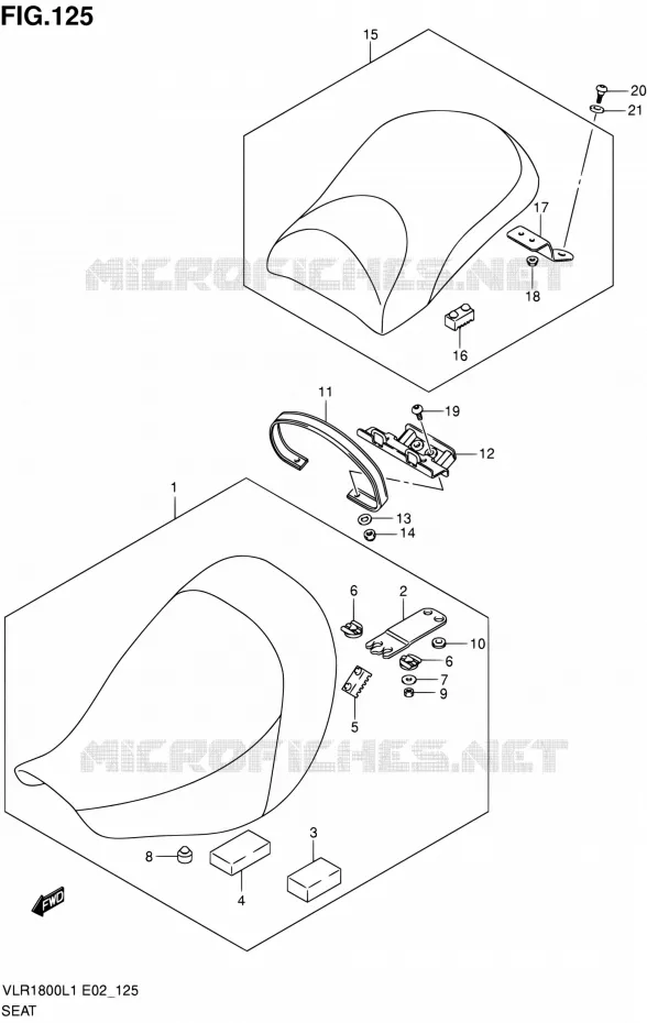 SEAT (VLR1800L1 E02) Suzuki MOTO 1800 INTRUDER 2011  VLR1800L1(E19)