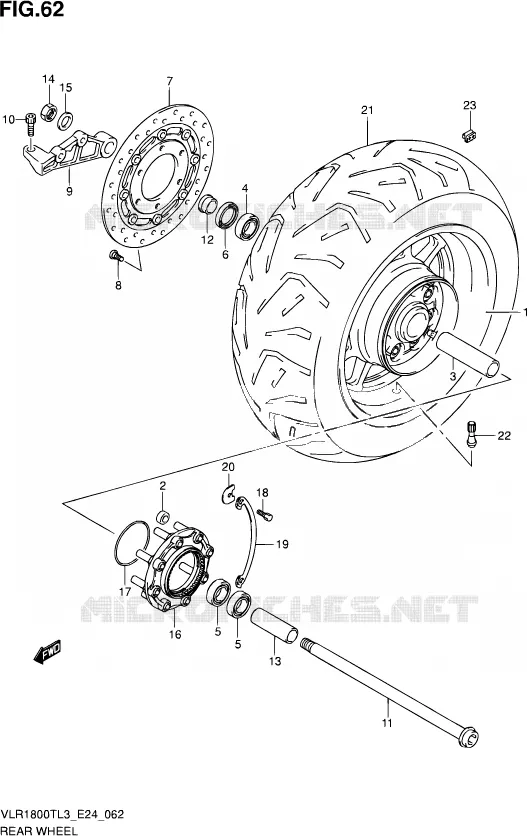 ACHTERWIEL Suzuki MOTO 1800 INTRUDER 2013  VLR1800T L3 (E24)