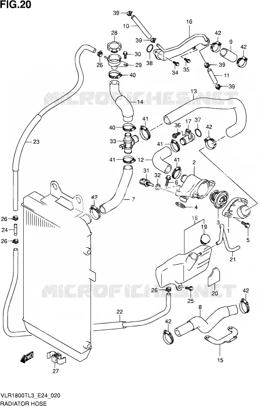 RADIATOR SLANG Suzuki MOTO 1800 INTRUDER 2013  VLR1800T L3 (E24)
