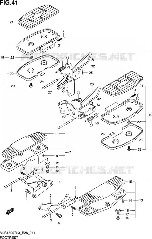 FOOTREST Suzuki MOTO 1800 INTRUDER 2013  VLR1800T L3 (E28)