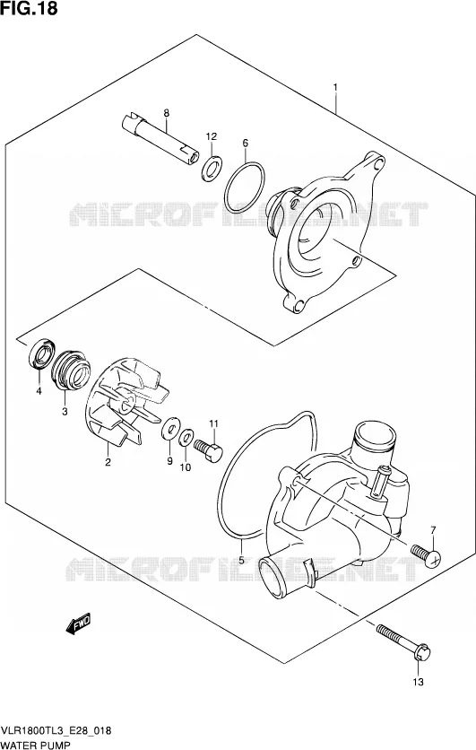 WATERPOMP Suzuki MOTO 1800 INTRUDER 2013  VLR1800T L3 (E28)