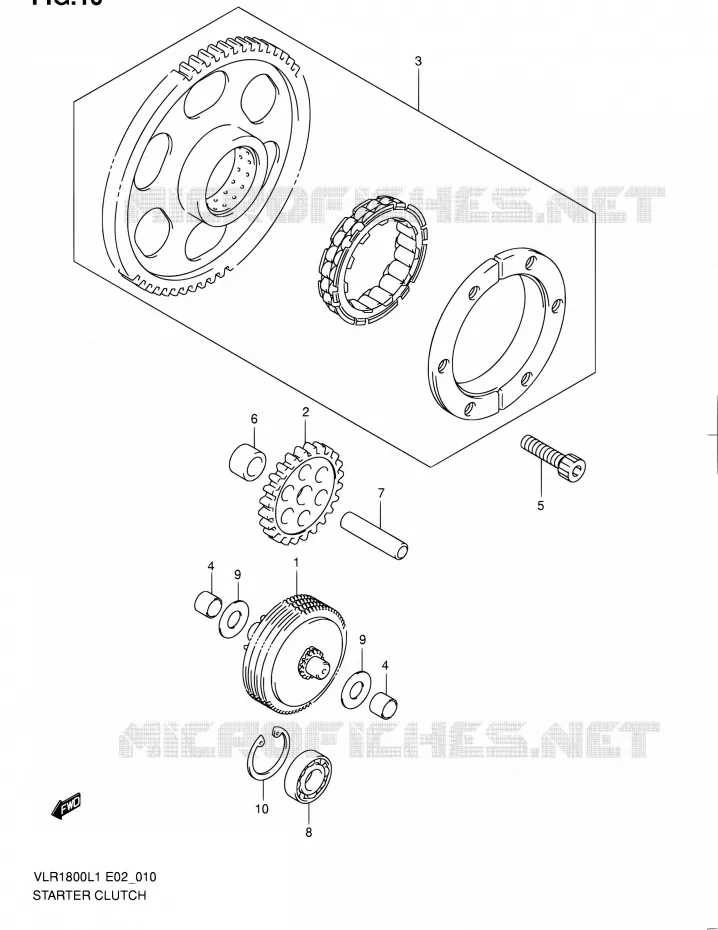 STARTMOTOR CLUTCH Suzuki MOTO 1800 INTRUDER 2011  VLR1800UFL1(E19)